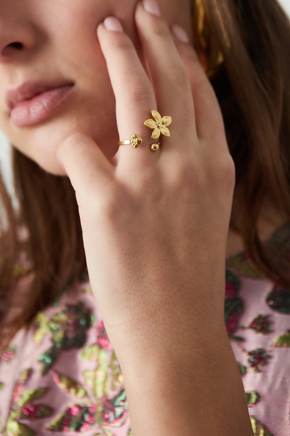 Bold Statement Ring in Silver and Gold Tones