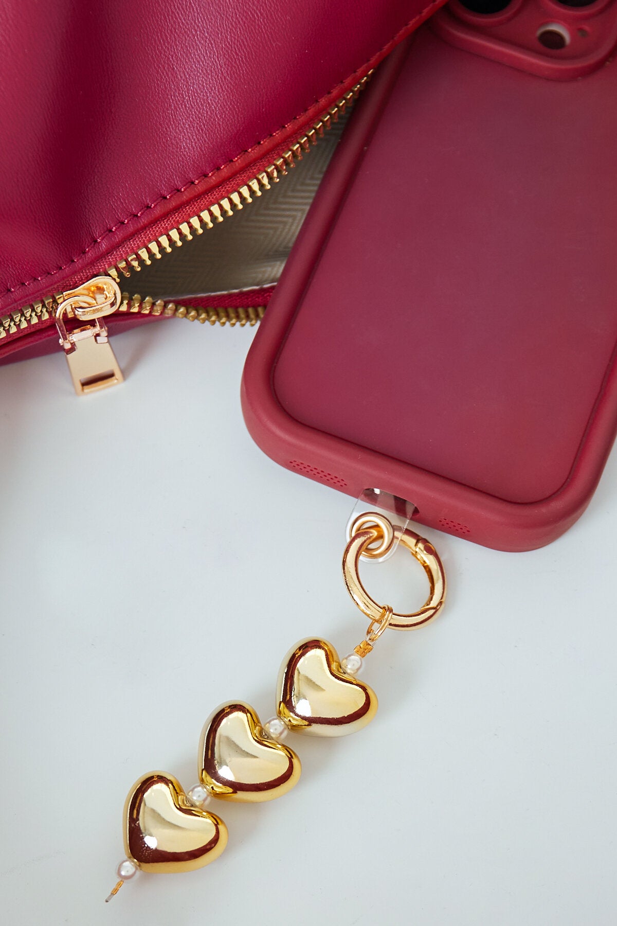 Elegant Gold Heart Bag Charm for Everyday Style