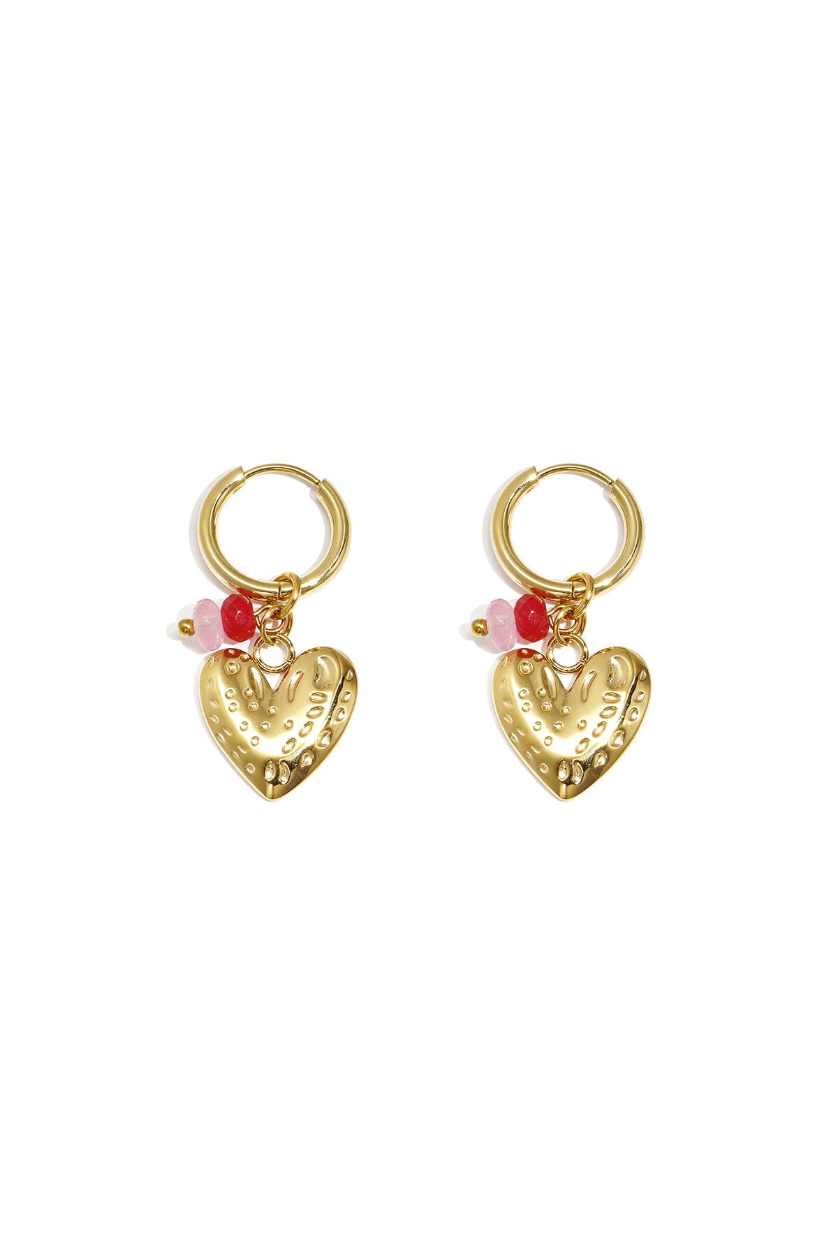 Stylish Gold Heart Drop Earrings for Women