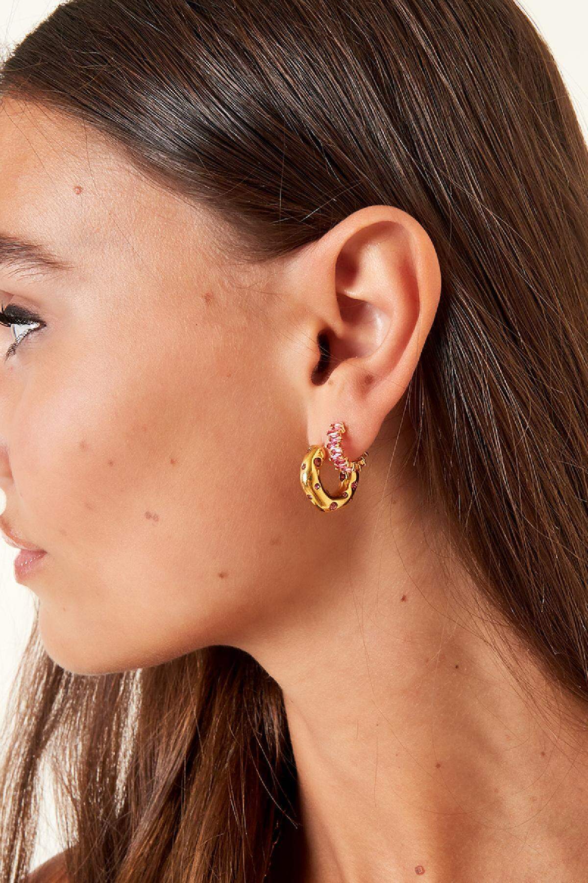 Chic Multicolor Rhinestone Hoop Earrings for Everyday Glam