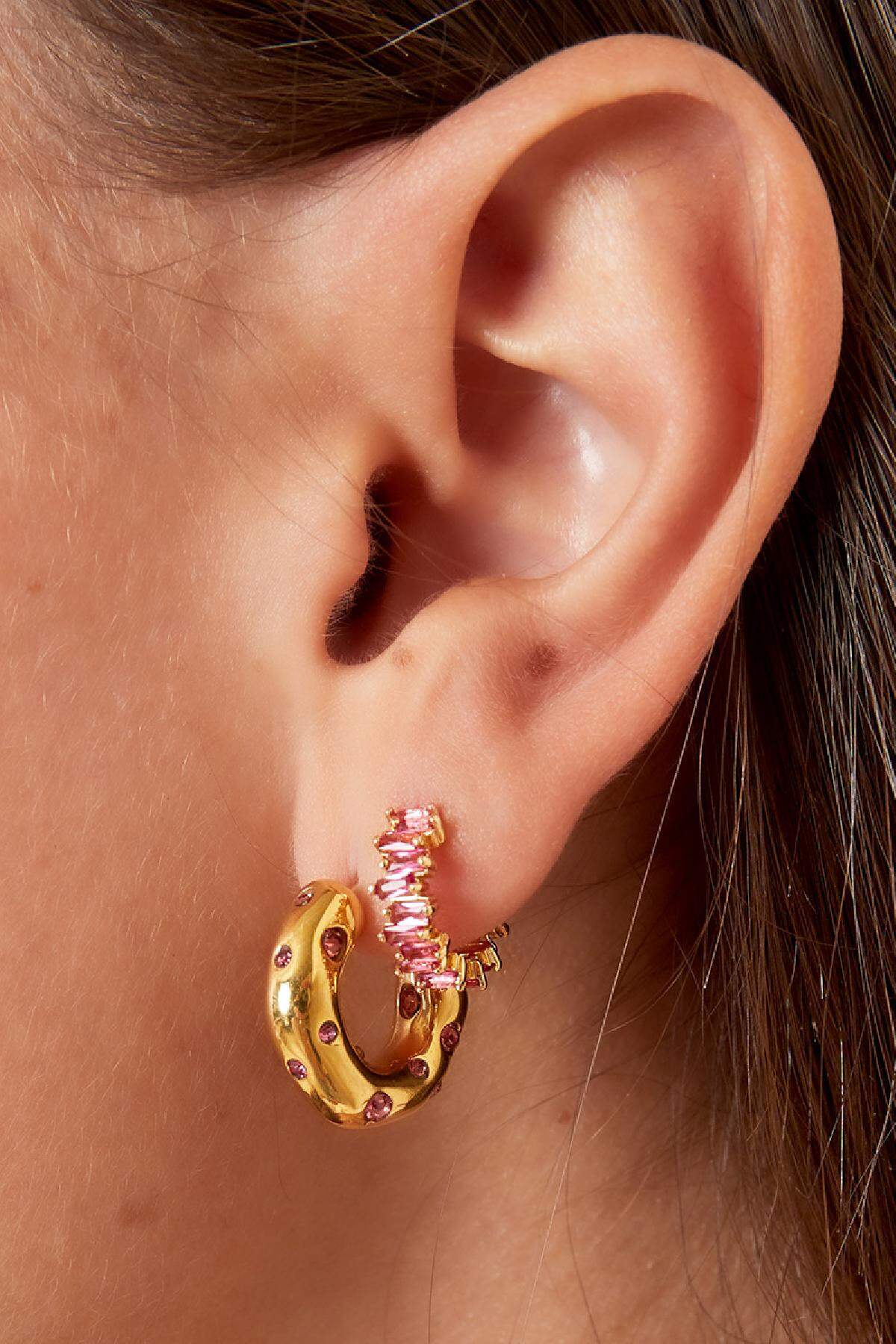 Chic Multicolor Rhinestone Hoop Earrings for Everyday Glam