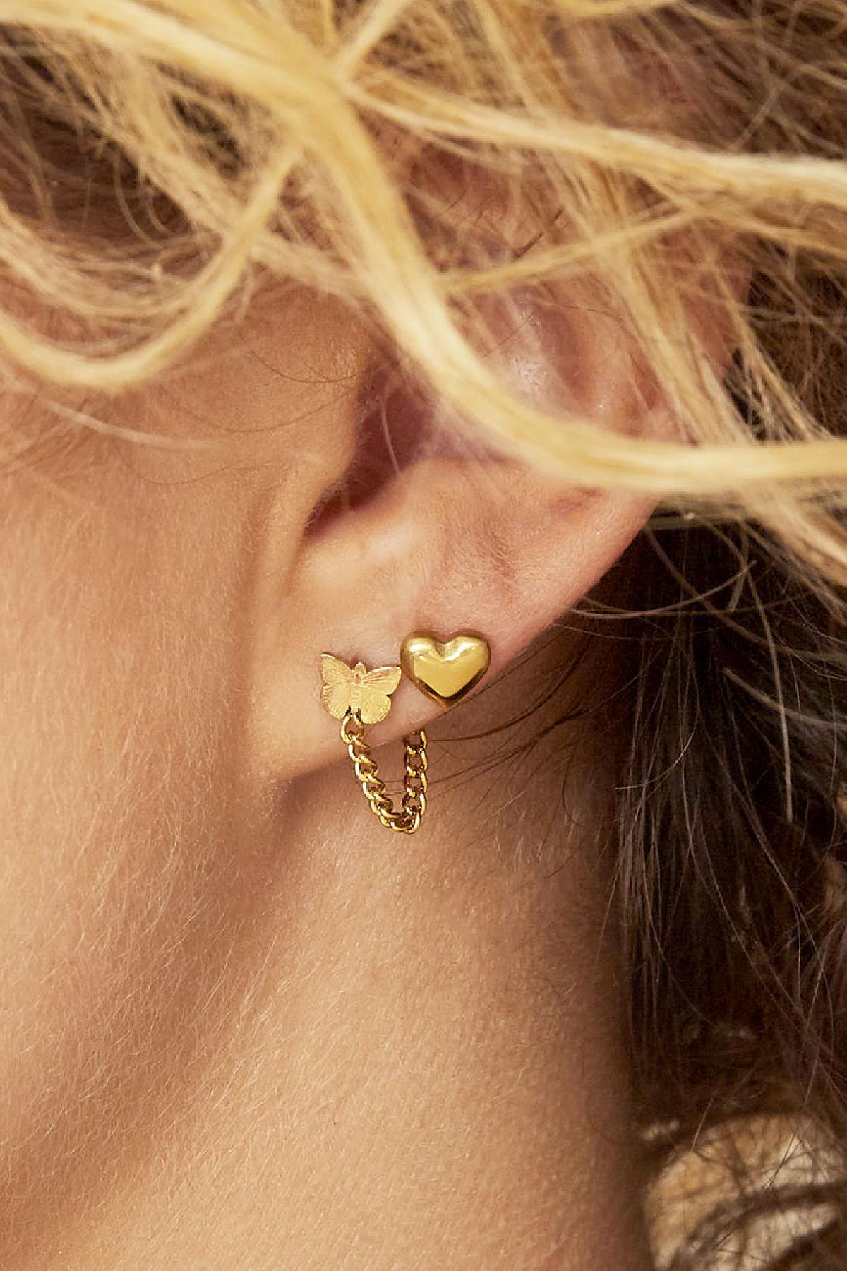 Chic Heart Shaped Stainless Steel Stud Earrings