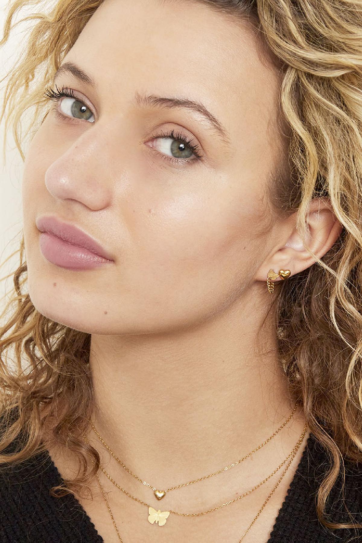 Chic Heart Shaped Stainless Steel Stud Earrings