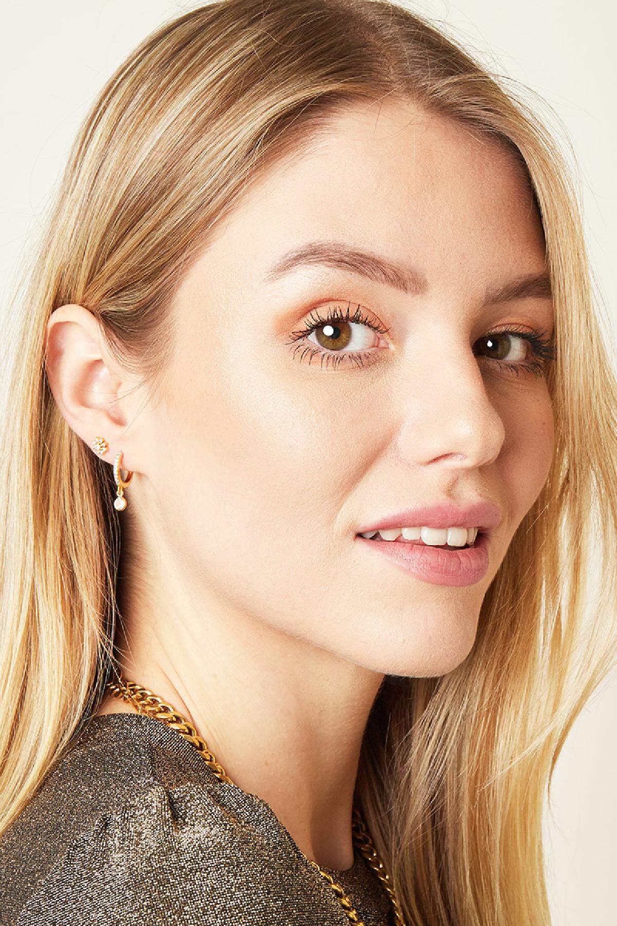 Elegant Silver & Gold Tone Piercing Earrings