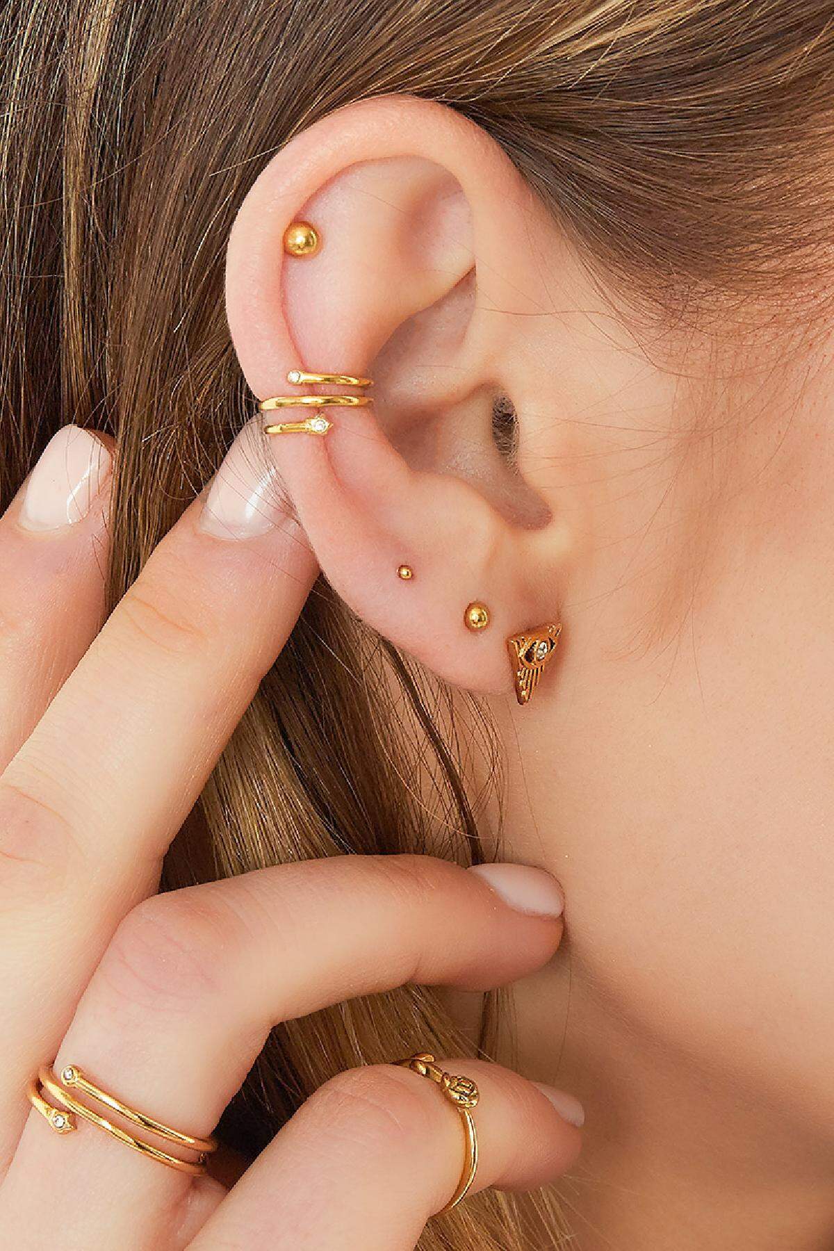 Stylish Stainless Steel Ear Cuffs - Silver & Gold