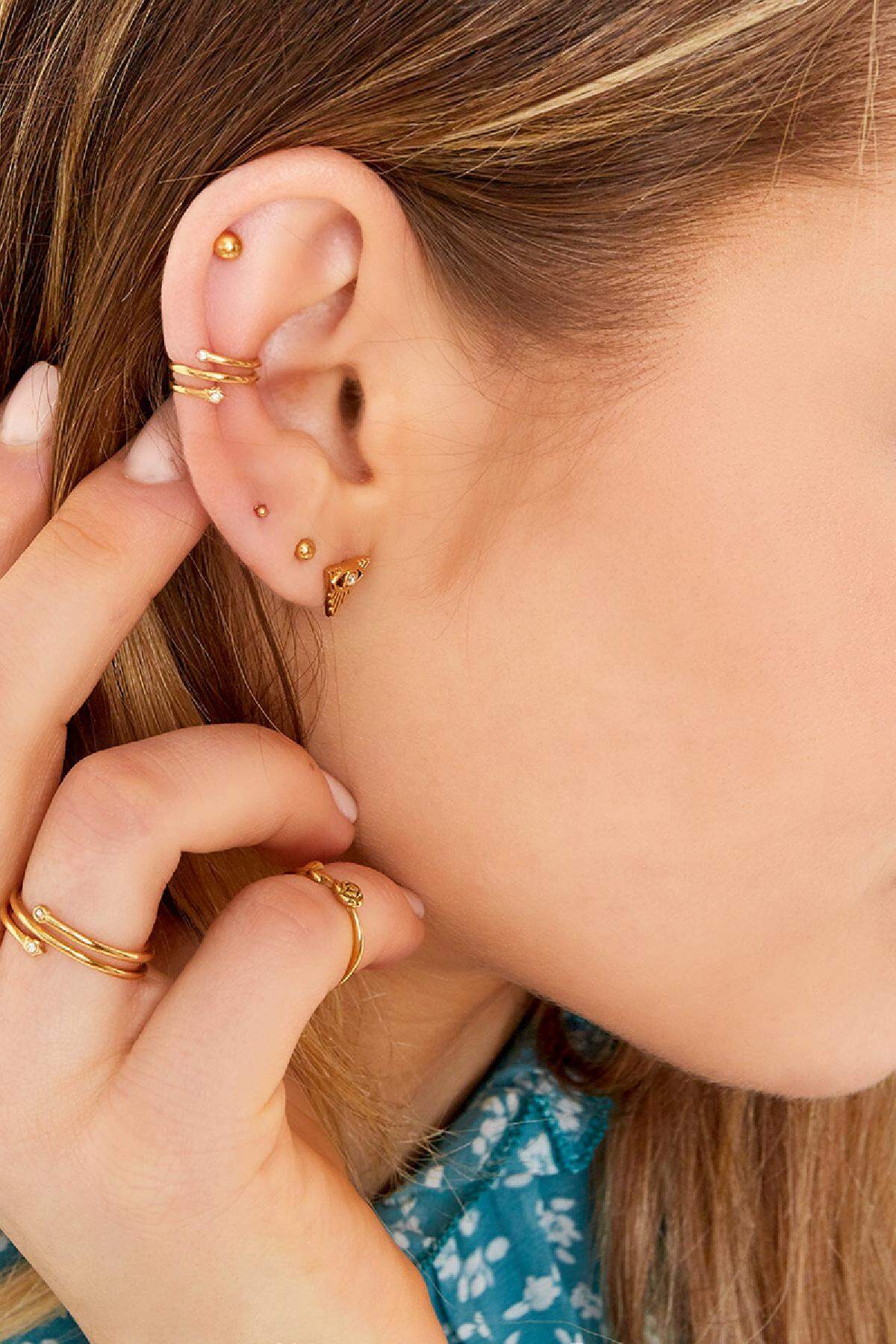 Stylish Stainless Steel Ear Cuffs - Silver & Gold