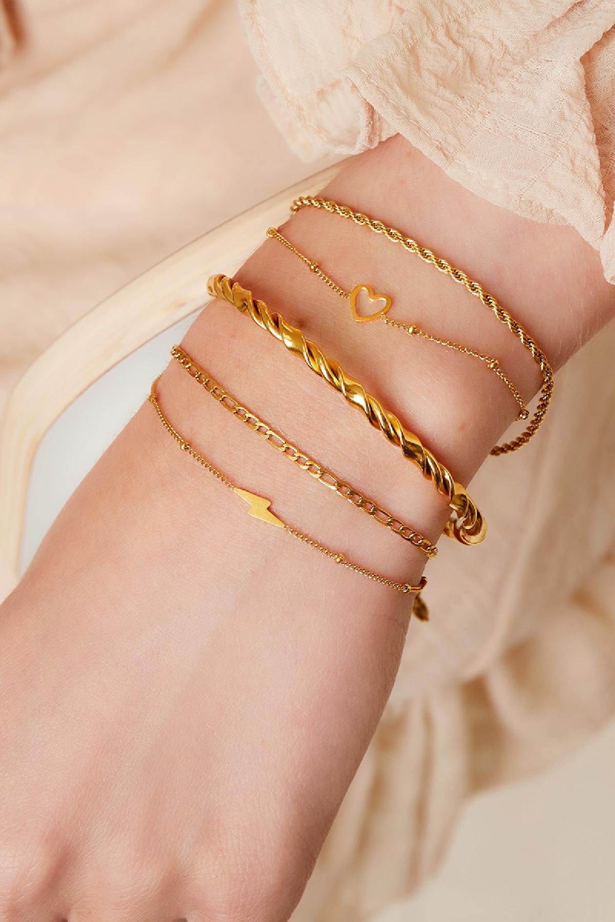 Meerlaagse roestvrijstalen armband Goud kleur Stainless Steel