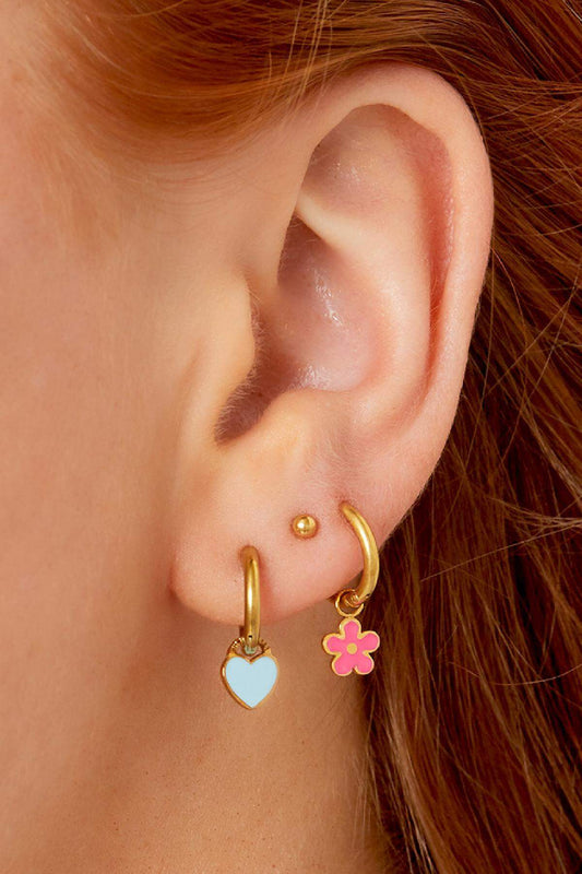 Stylish Stainless Steel Flower Drop Earrings