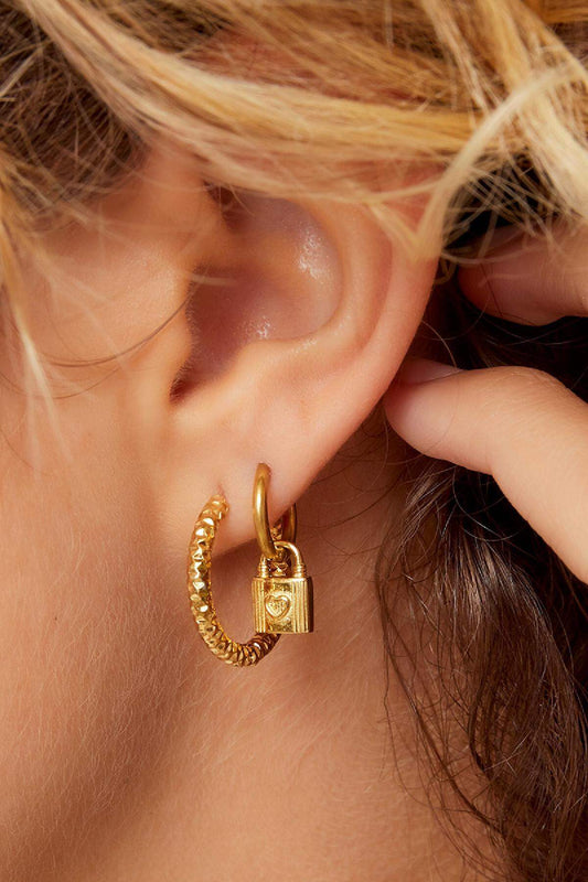 Stylish Stainless Steel Hoop Earrings - Silver & Gold