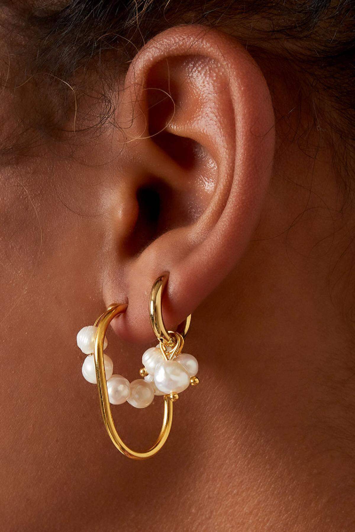 Stylish Silver & Gold Beads Earrings for Everyday Wear
