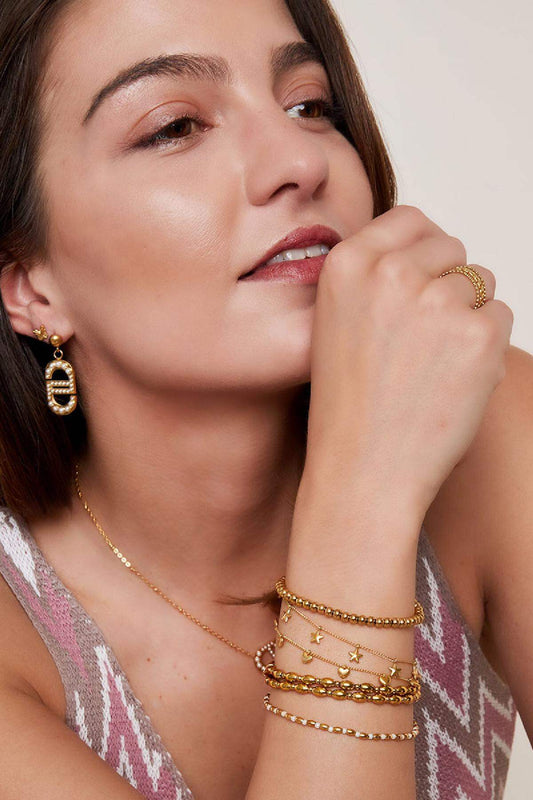Elegant Stainless Steel Charm Bracelets in Silver & Gold