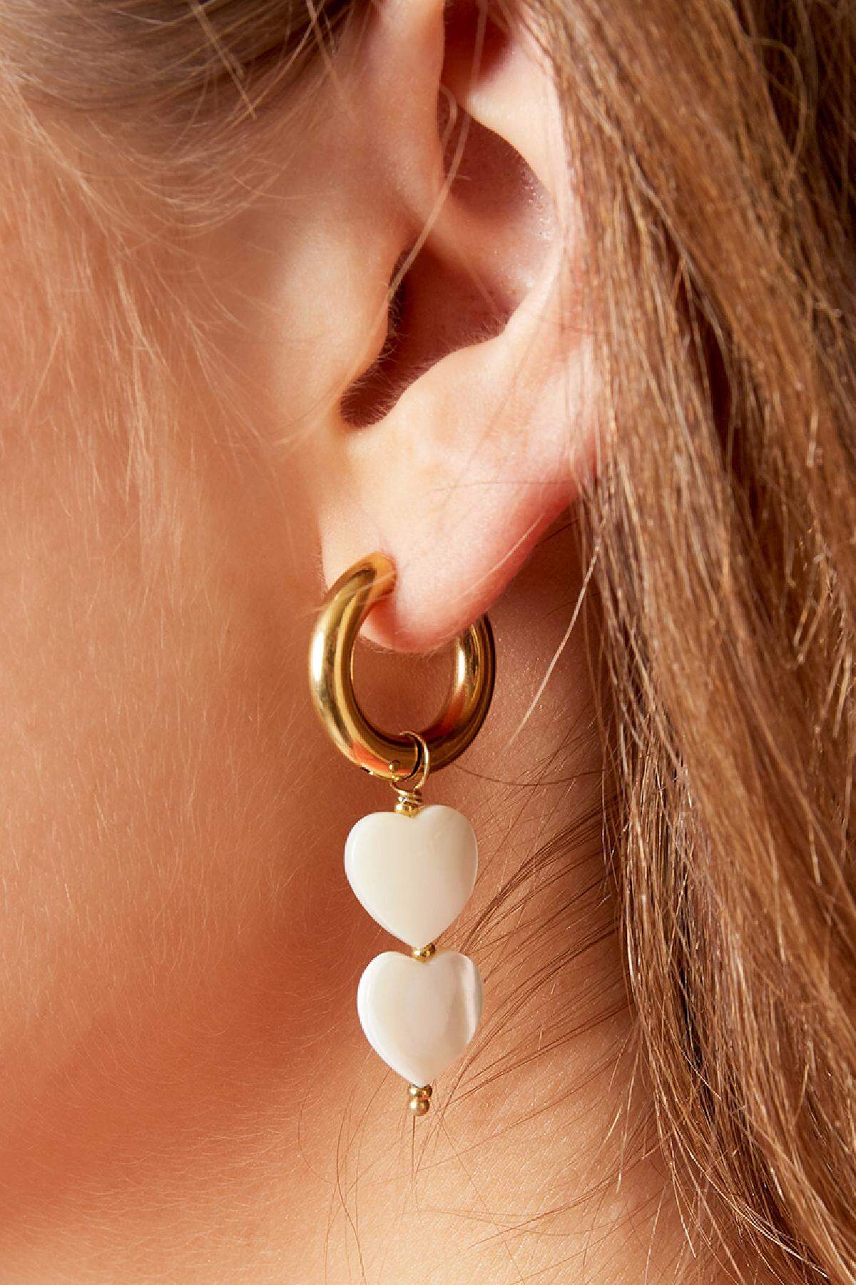 Elegant Silver & White Gold Shell Beads Earrings
