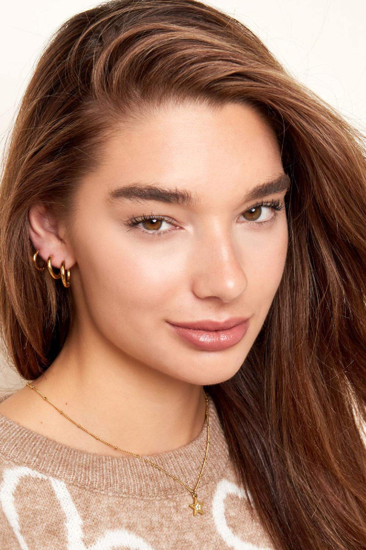Elegant Stainless Steel Hoop Earrings - Silver & Gold