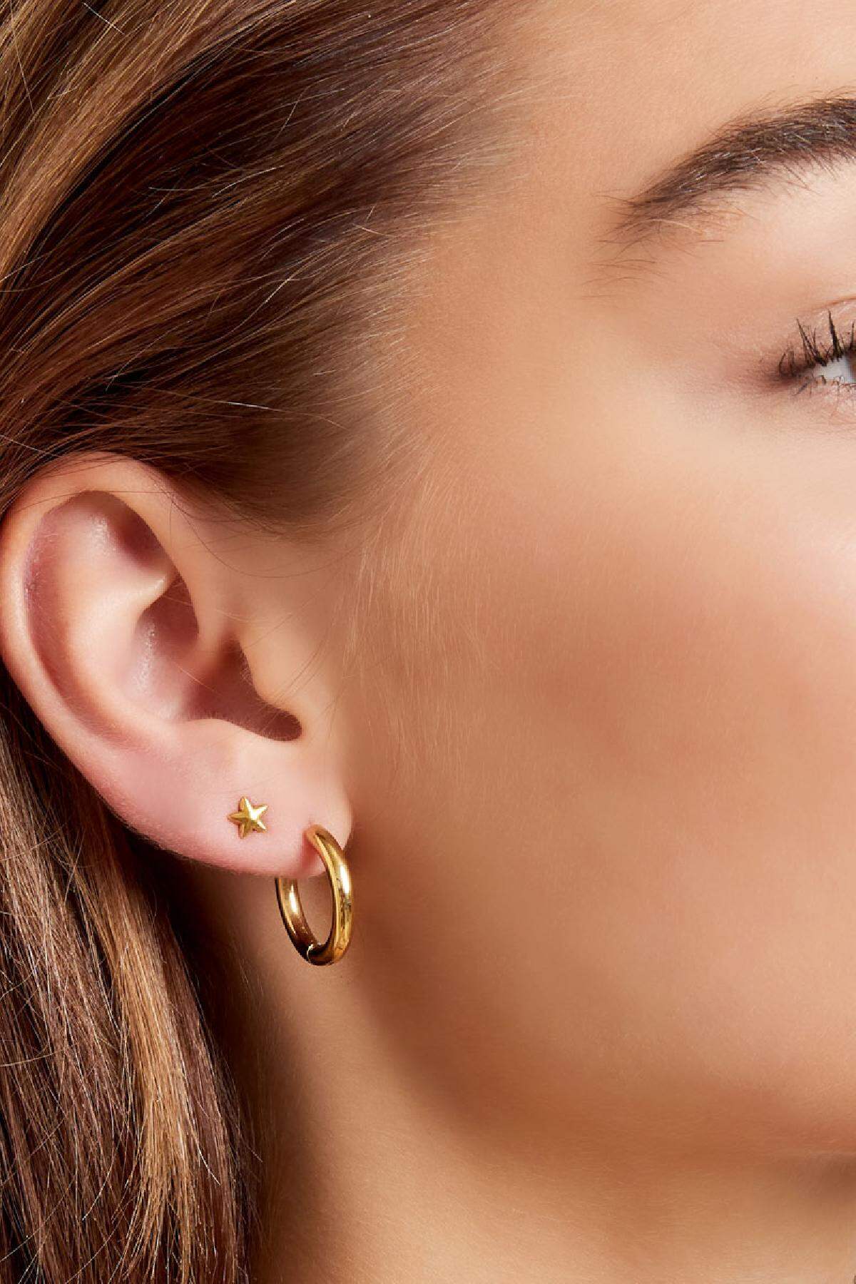Elegant Stainless Steel Hoop Earrings - Silver & Gold