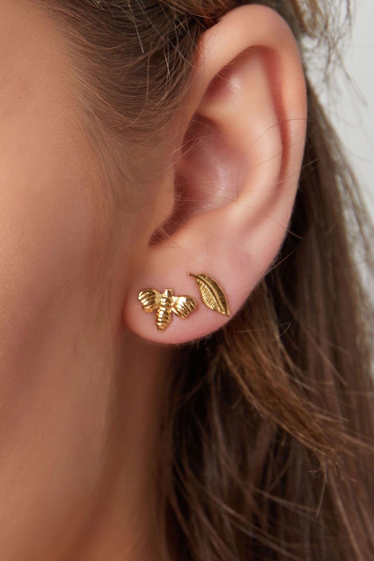 Elegant Mini Stainless Steel Stud Earrings - Silver & Gold