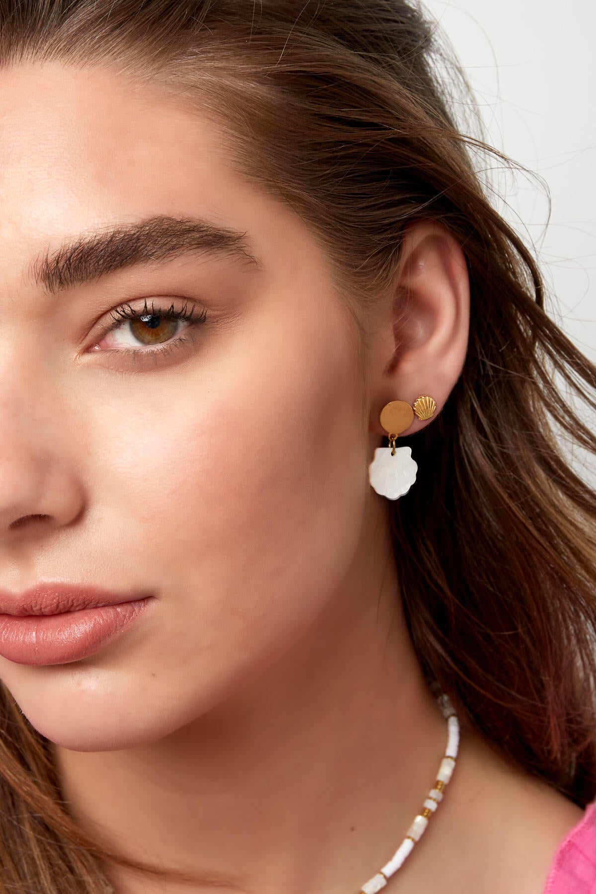 Stylish Stainless Steel Shell Stud Earrings for Women