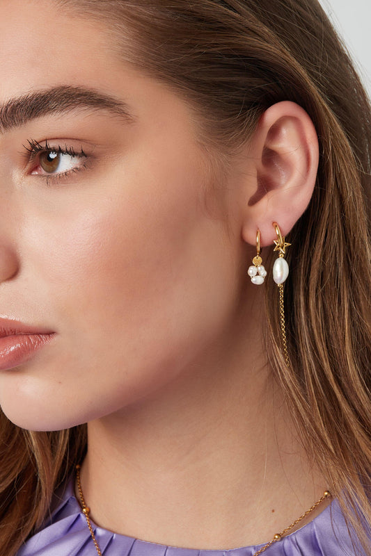 Elegant Drop Earrings in Silver & Gold