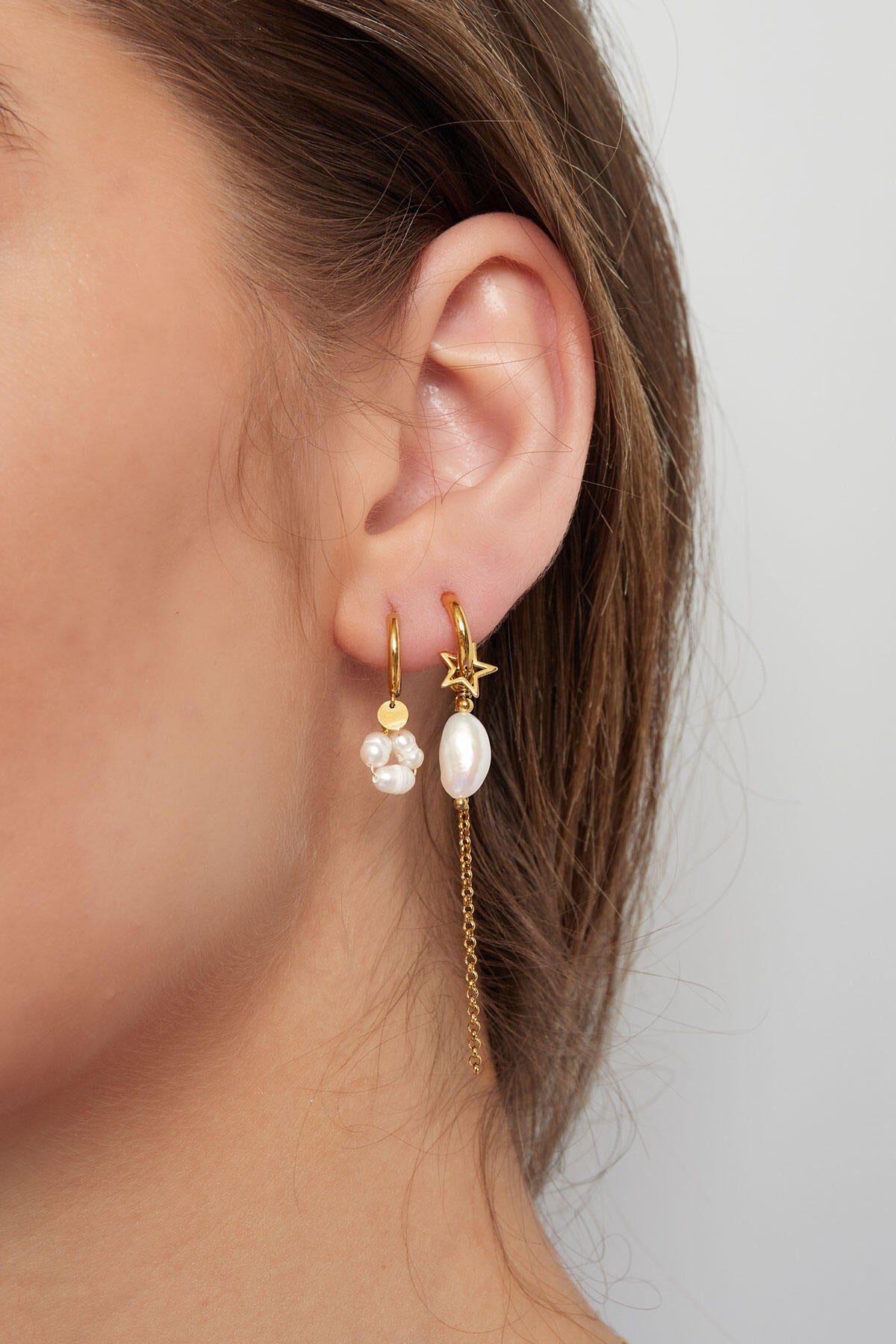 Elegant Drop Earrings in Silver & Gold