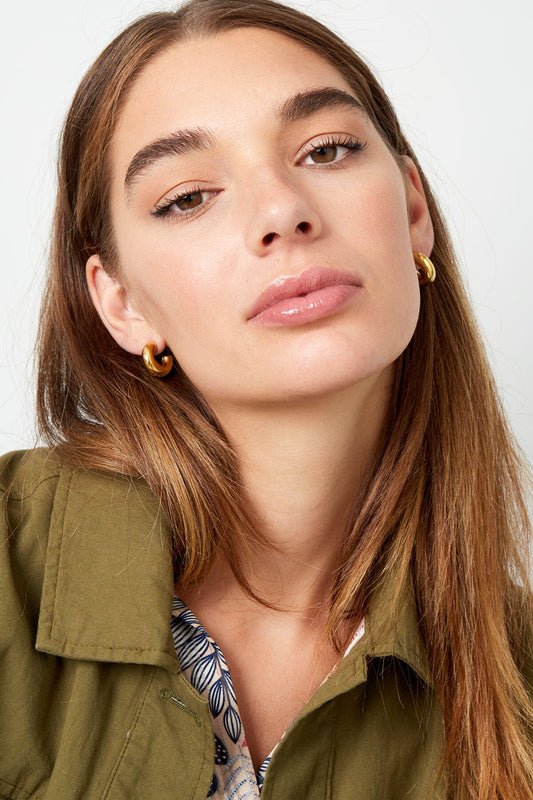 Stylish Stainless Steel Hoop Earrings in Silver & Gold
