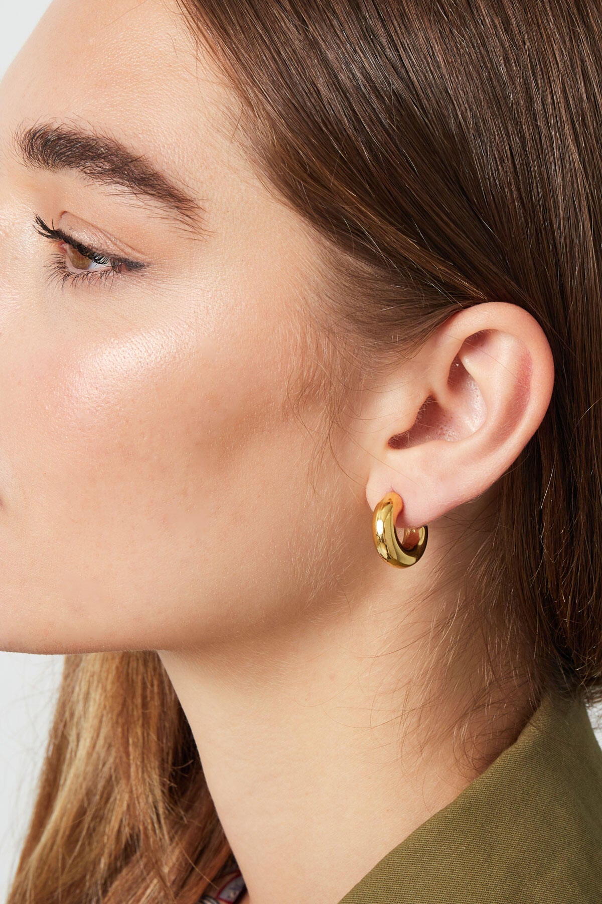 Stylish Stainless Steel Hoop Earrings in Silver & Gold