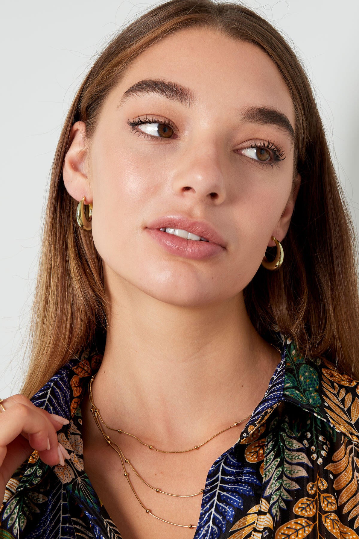 Stylish Stainless Steel Hoop Earrings - Silver & Gold