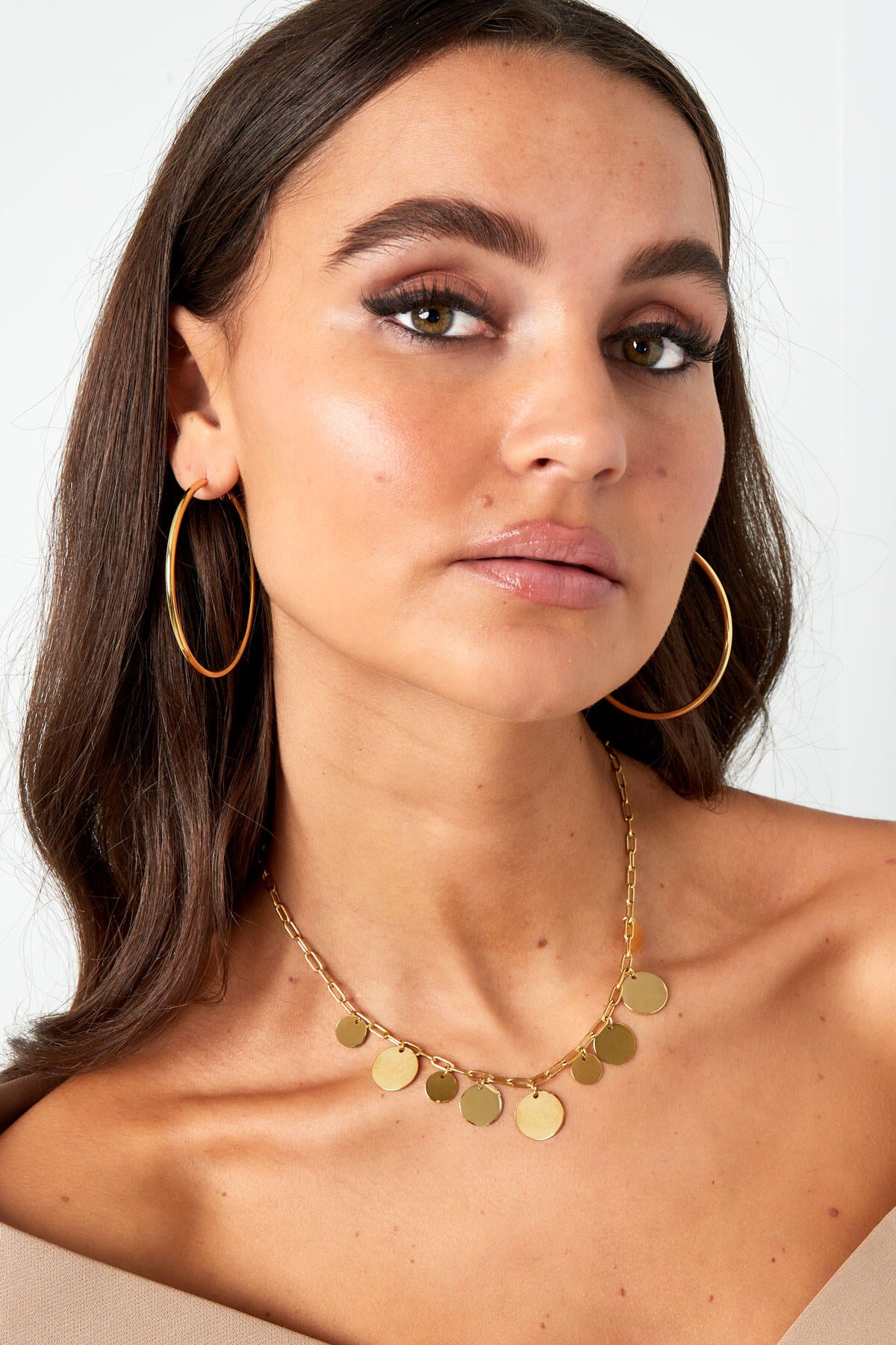 Stylish Stainless Steel Hoop Earrings - Silver & Gold