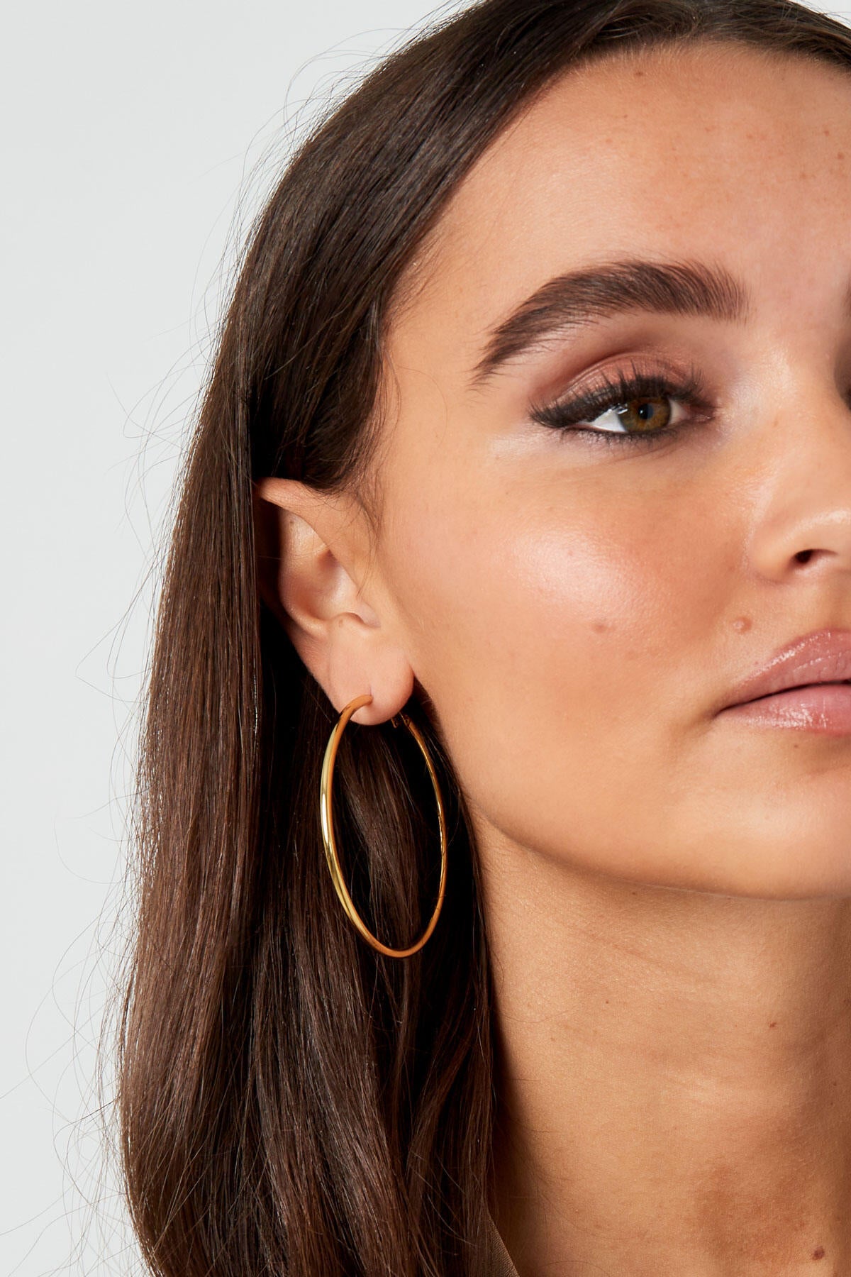 Stylish Stainless Steel Hoop Earrings - Silver & Gold