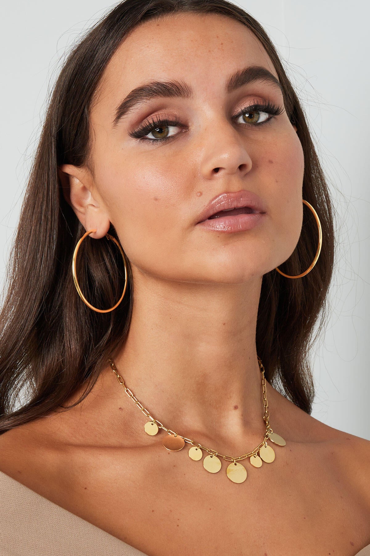 Stylish Stainless Steel Hoop Earrings - Silver & Gold