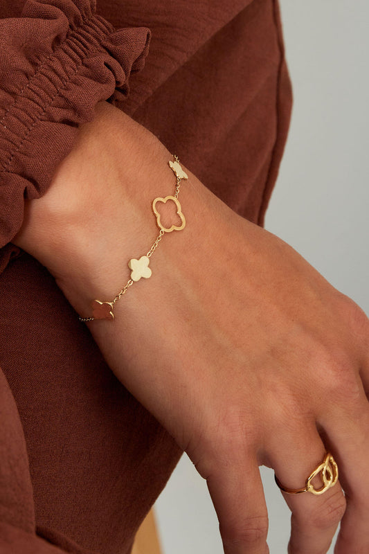 Elegant Stainless Steel Charm Bracelets, Silver & Gold