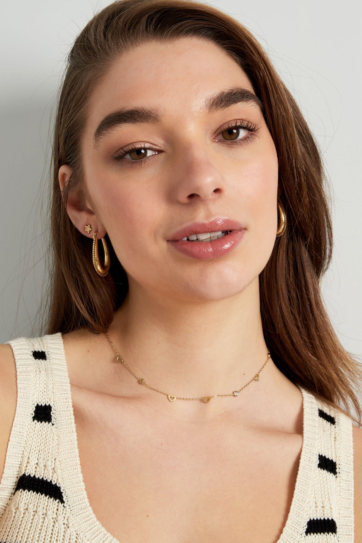 Stylish Stainless Steel Hoop Earrings - Silver & Gold