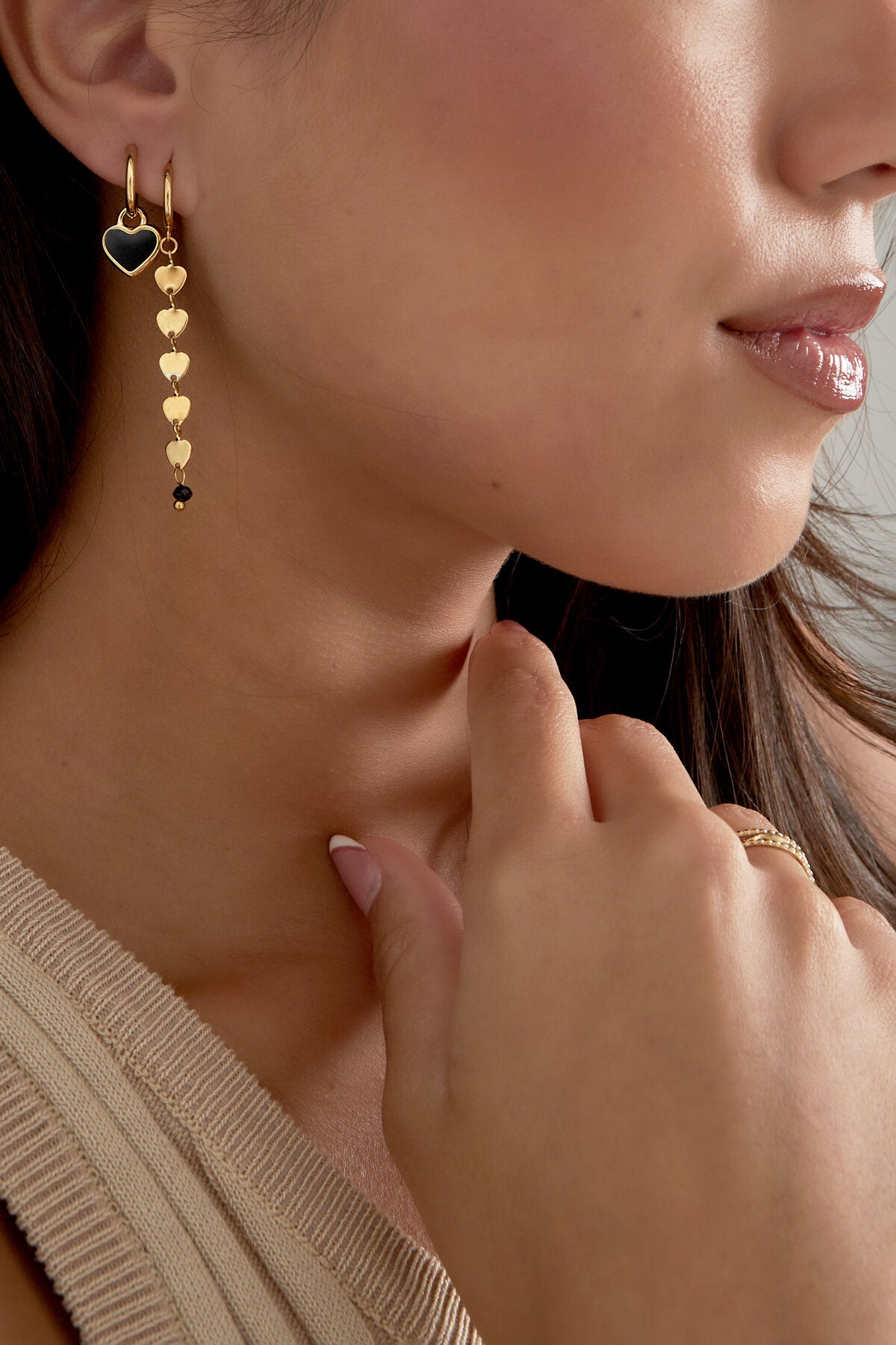 Stylish Blue & Black Statement Drop Earrings