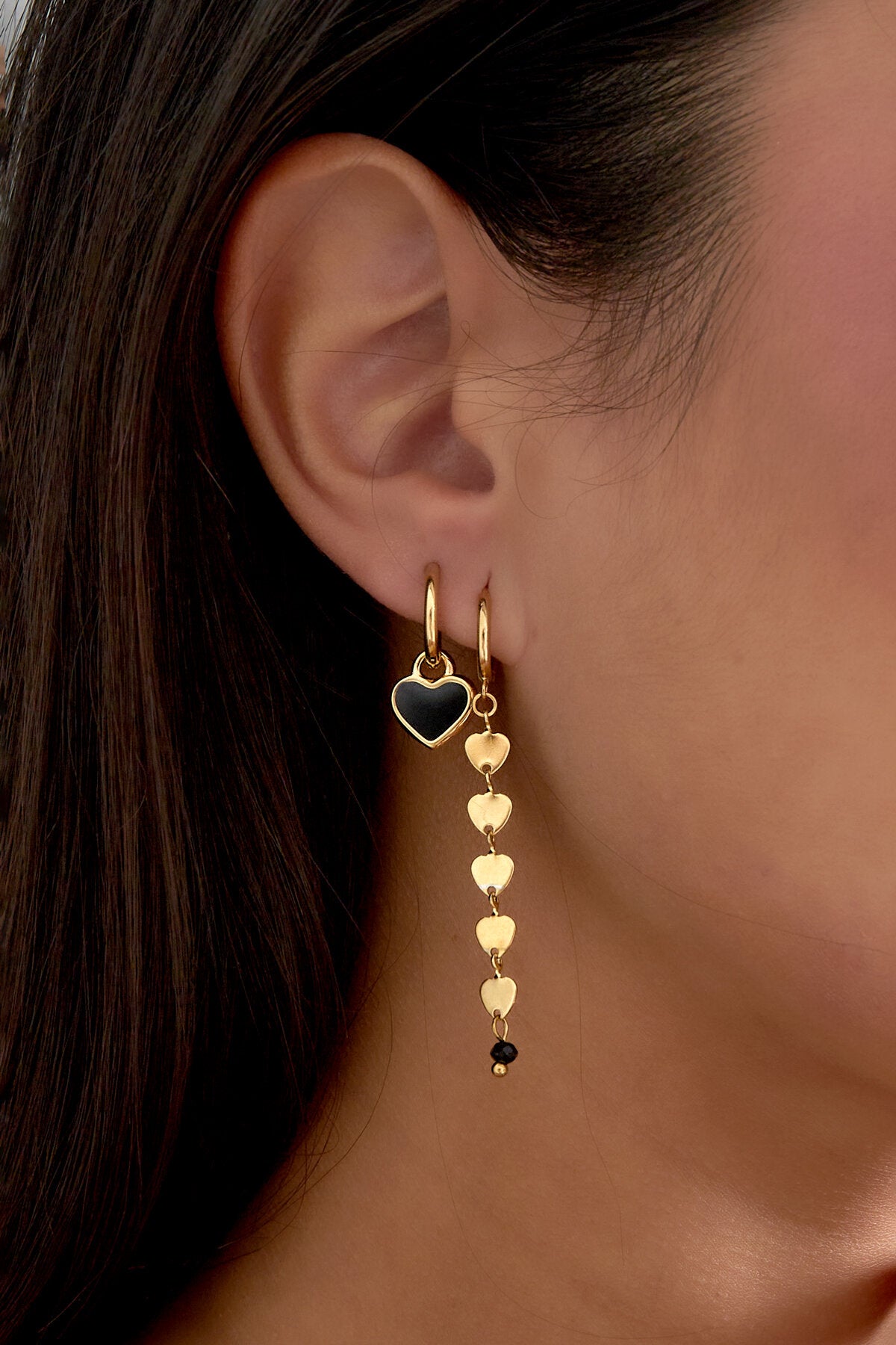 Stylish Blue & Black Statement Drop Earrings