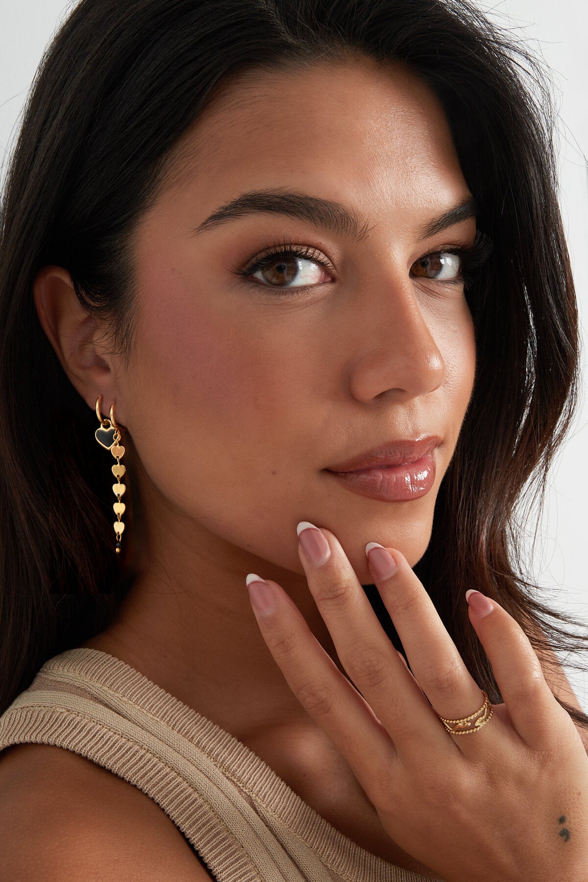 Stylish Blue & Black Statement Drop Earrings