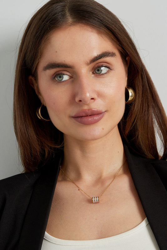 Stylish Stainless Steel Hoop Earrings - Silver & Gold