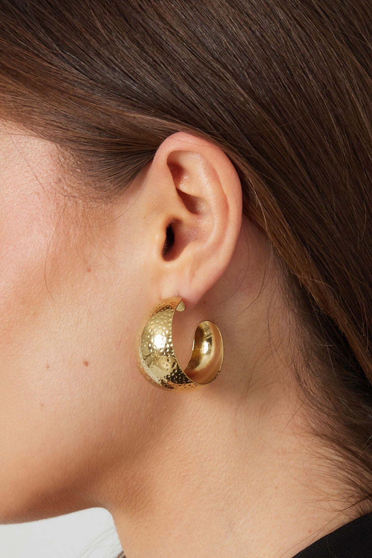 Stylish Stainless Steel Hoop Earrings - Silver & Gold