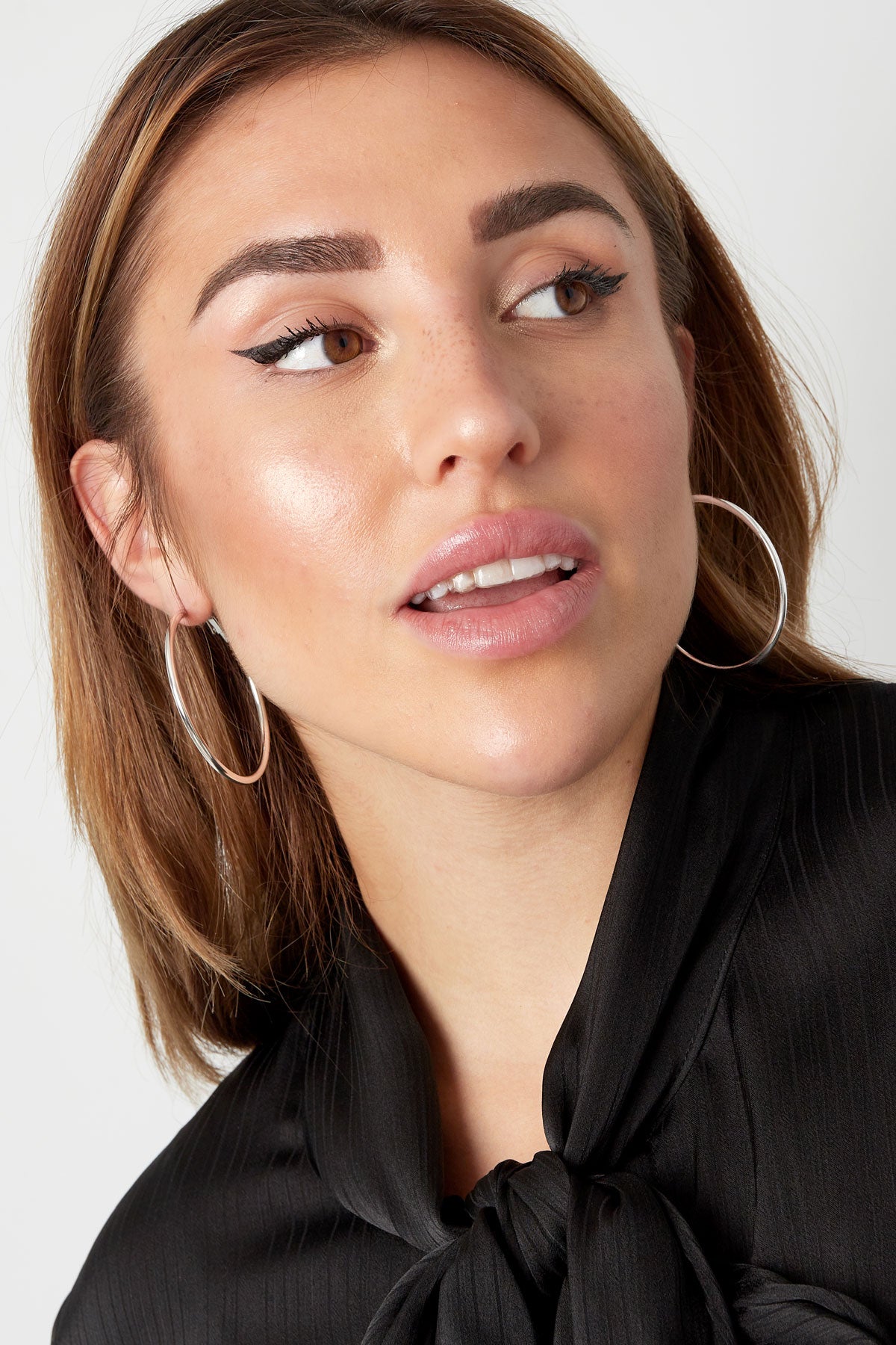 Stylish Stainless Steel Hoop Earrings in Silver & Gold
