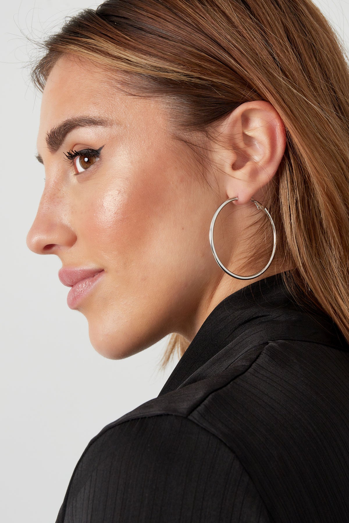 Stylish Stainless Steel Hoop Earrings in Silver & Gold