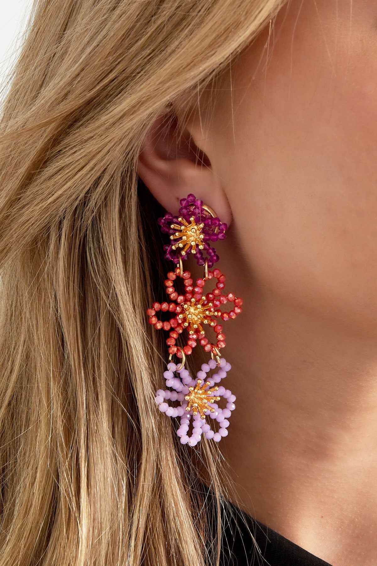 Elegant Multicolour Crystal Dangle Earrings for Women