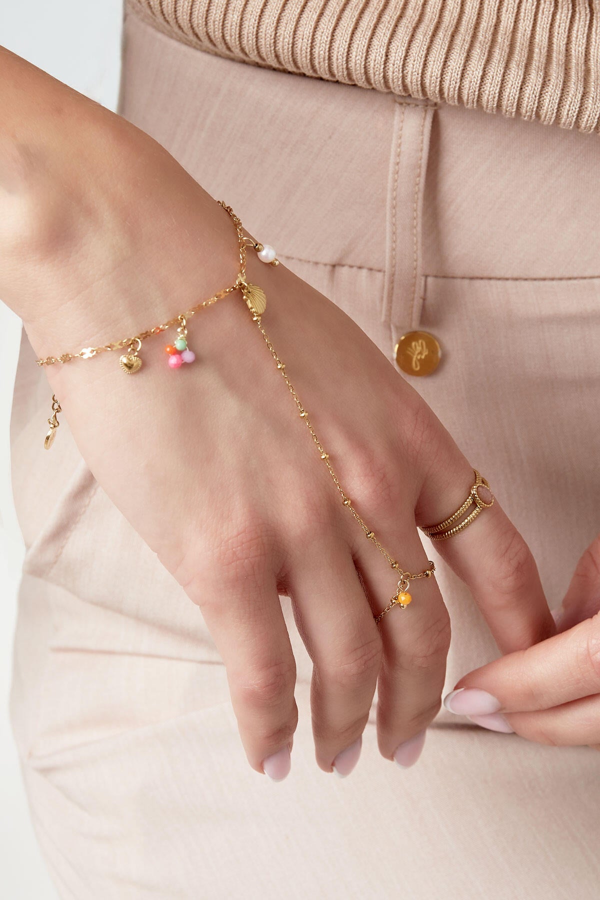 Elegant Gold Color Hand Chain for Women