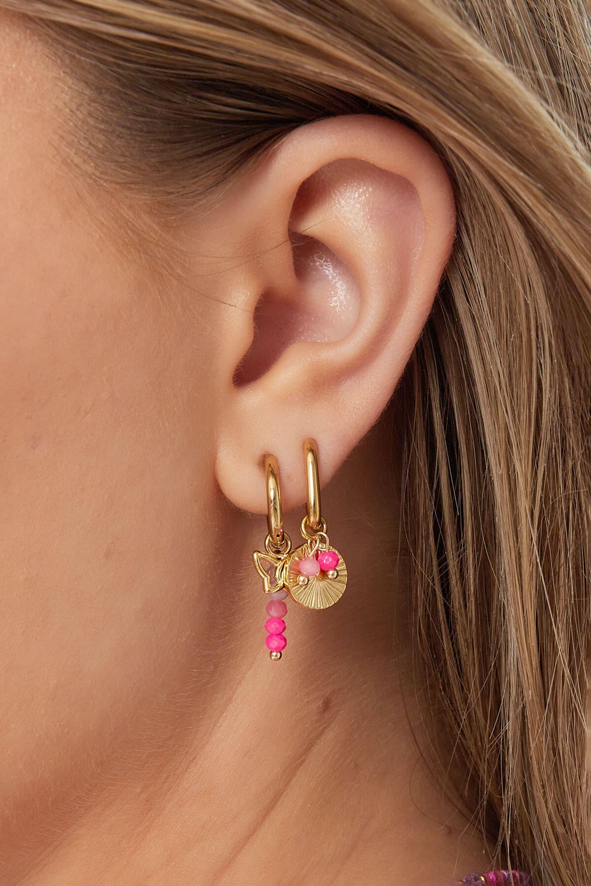 Stylish Pink & Purple Drop Earrings for Spring