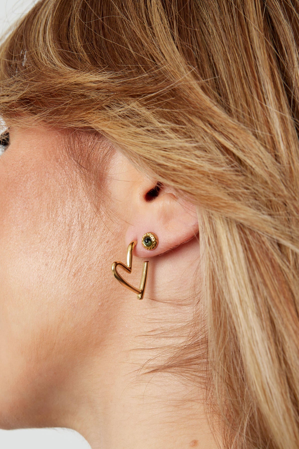 Stylish Stainless Steel Heart Hoop Earrings