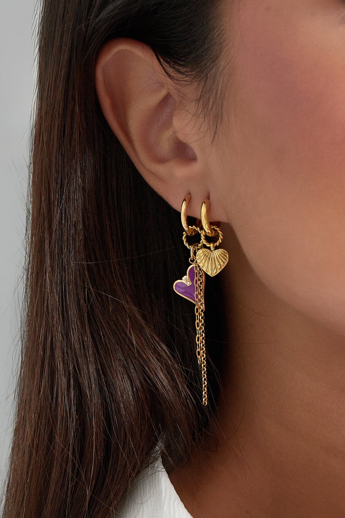 Stylish Drop Earrings in Silver & Gold