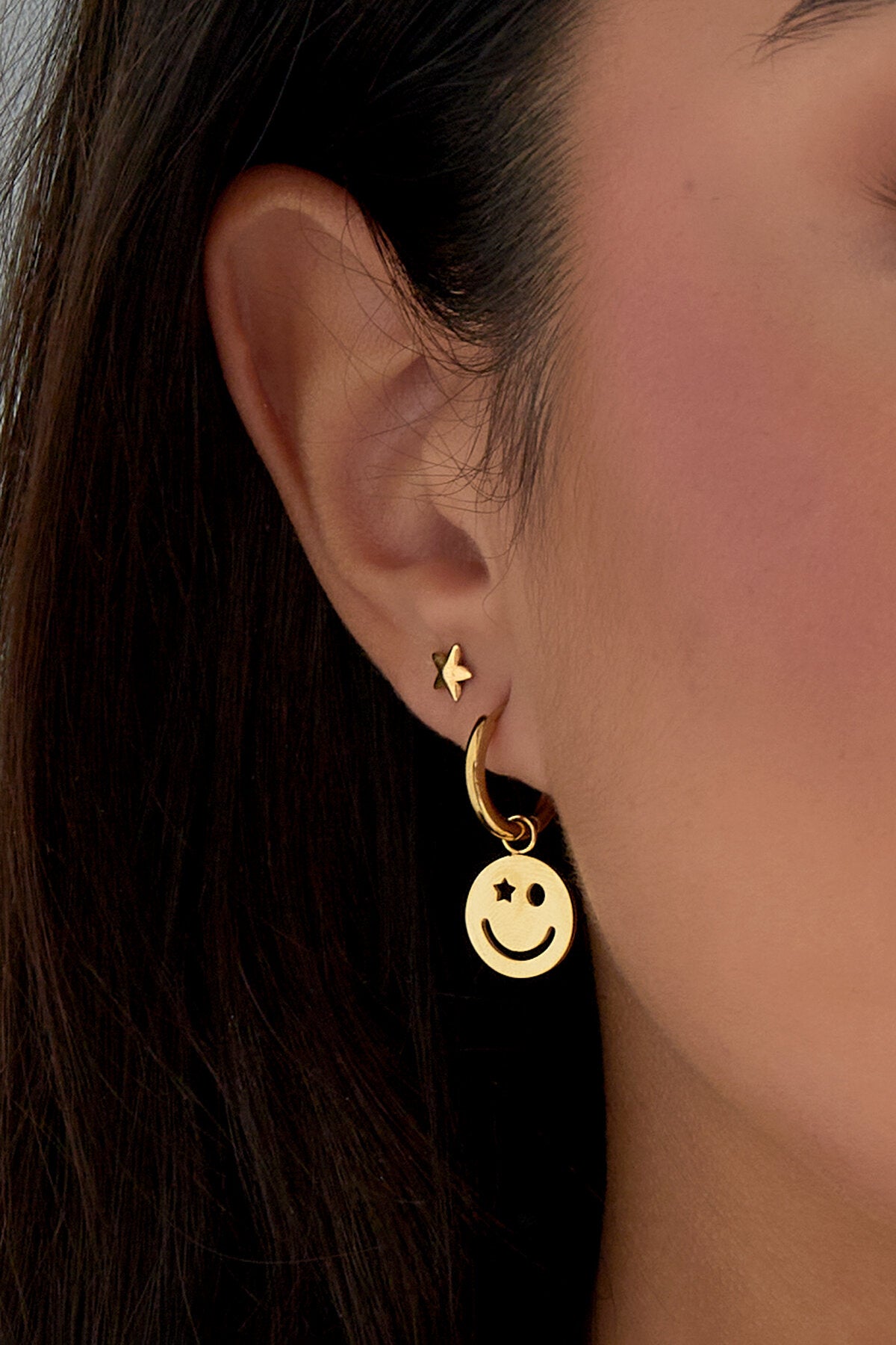 Stylish Smiling Face Drop Earrings for Everyday Sparkle