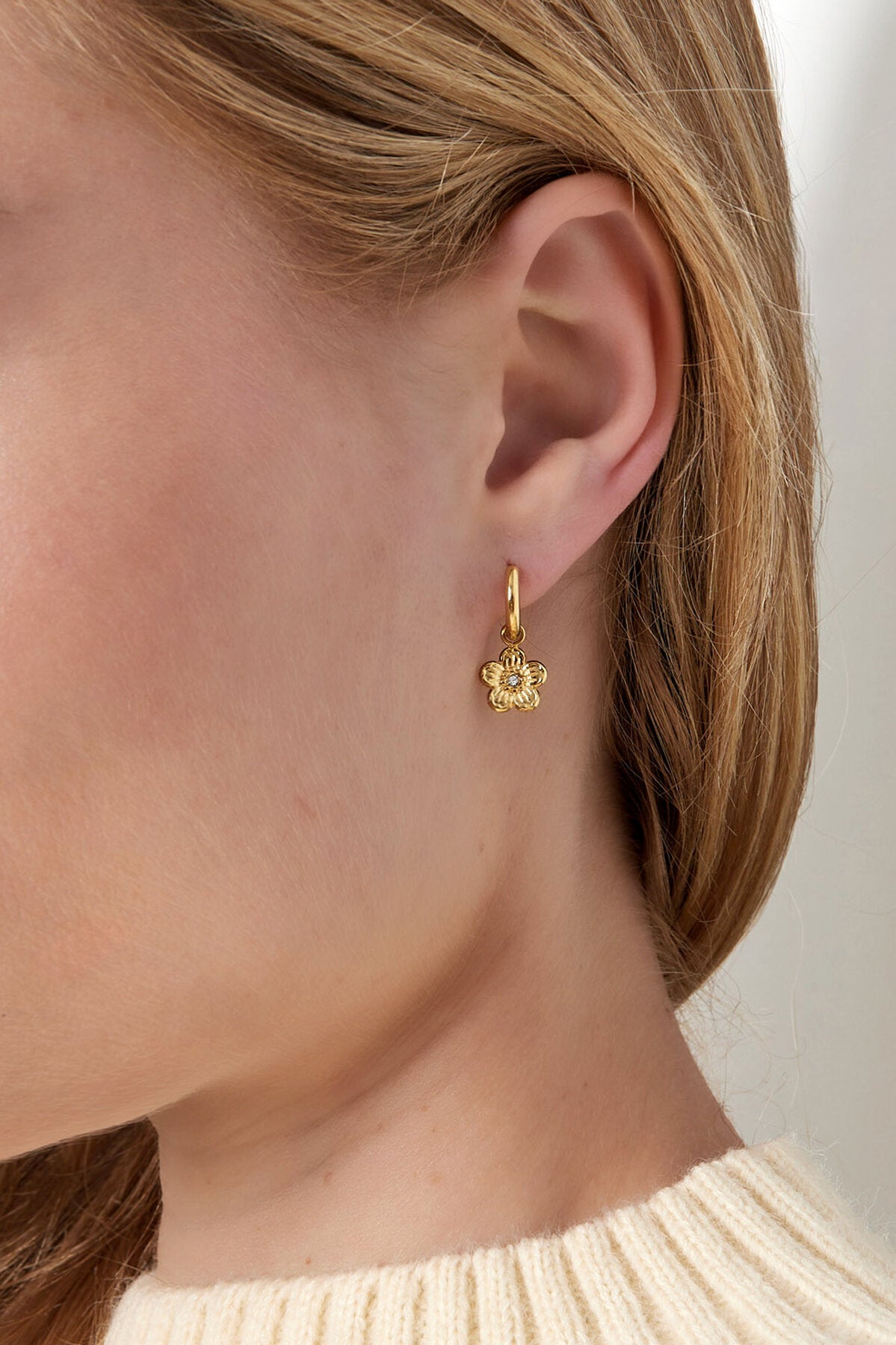 Stylish Rhinestone Drop Earrings - Silver & Gold
