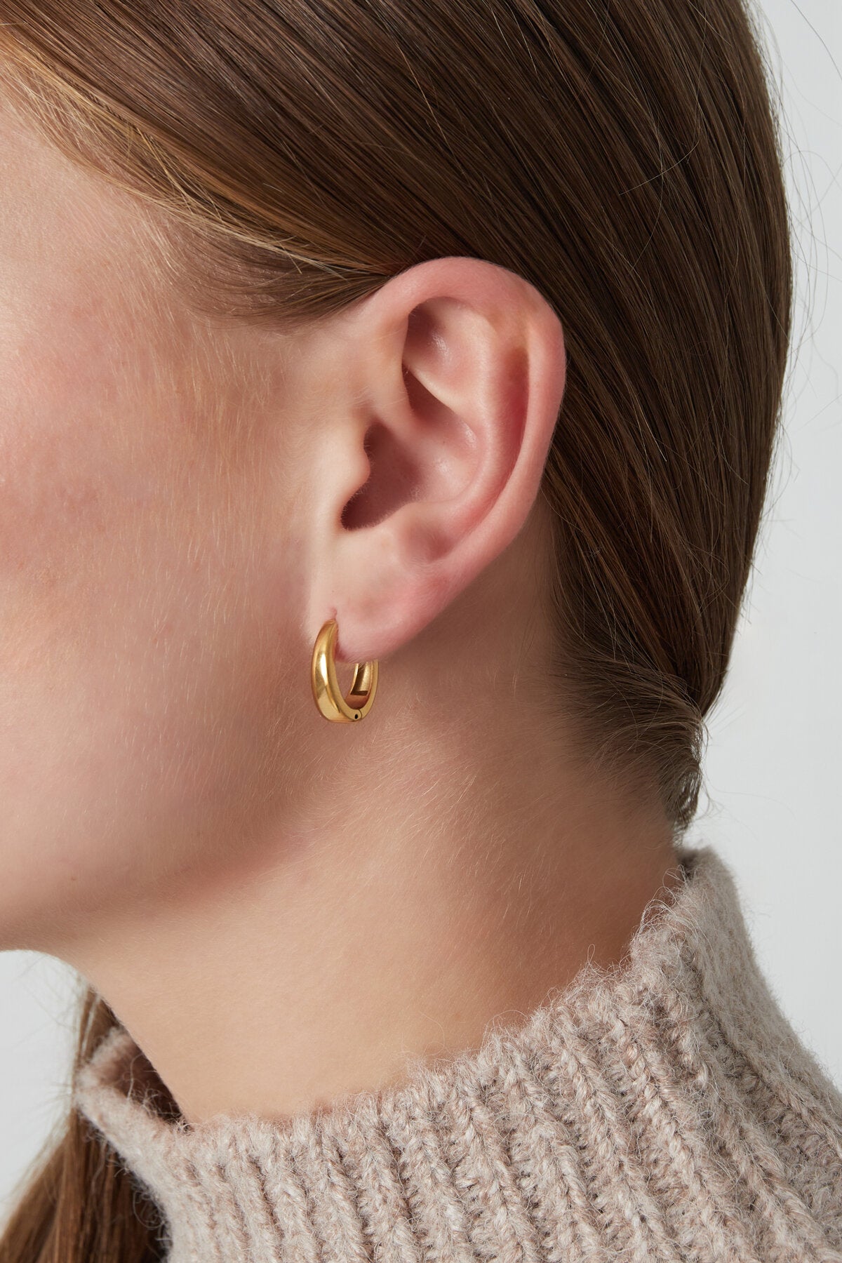 Stylish Stainless Steel Hoop Earrings - Silver & Gold