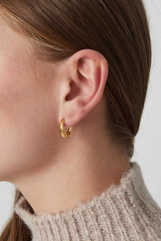 Stylish Stainless Steel Hoop Earrings - Silver & Gold