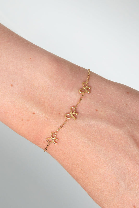 Elegant Stainless Steel Charm Bracelet - Silver & Gold