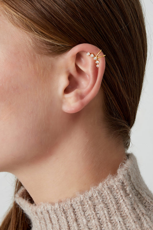 Elegant All-Fit Ear Cuff for Women, Silver & Gold
