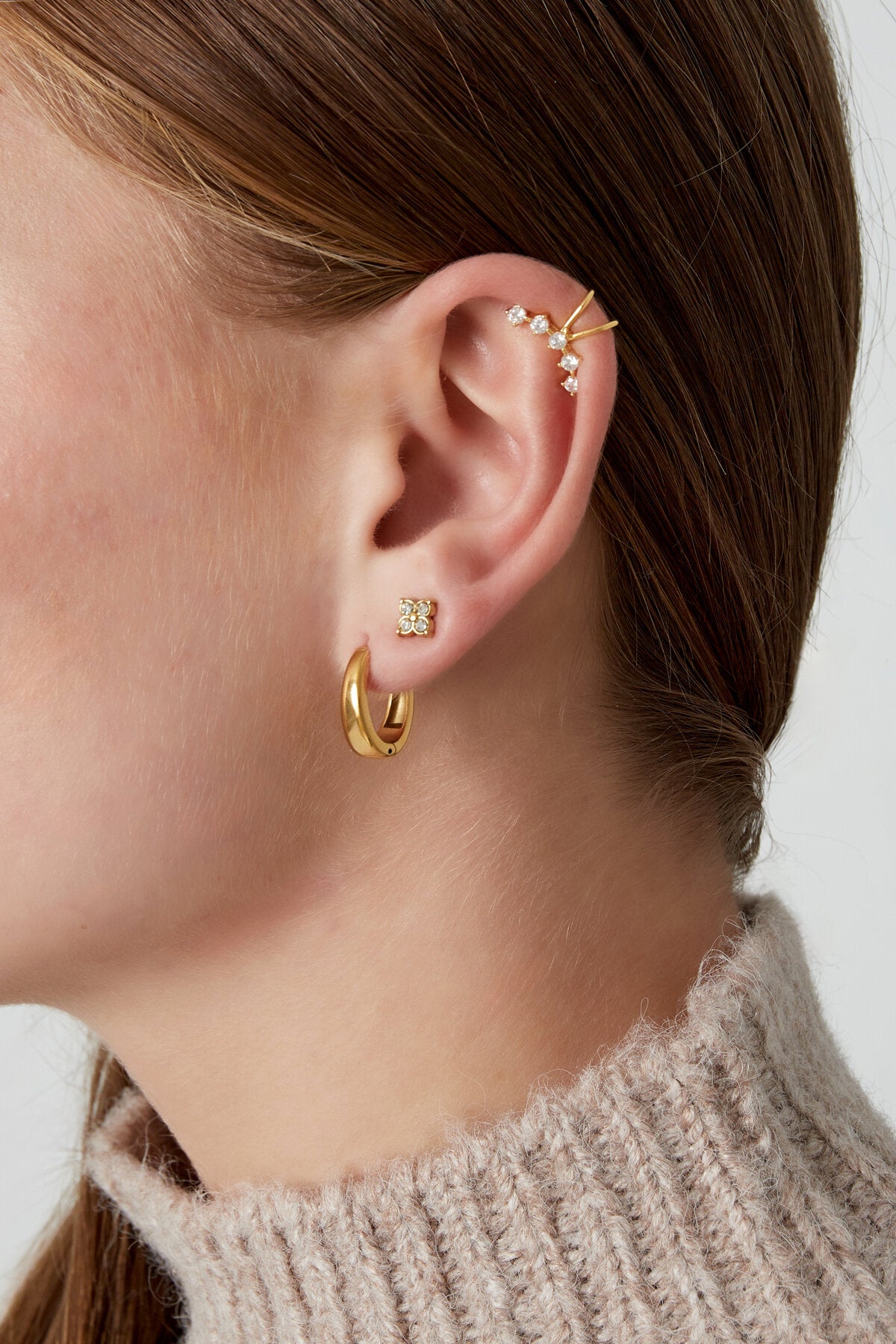 Elegant All-Fit Ear Cuff for Women, Silver & Gold