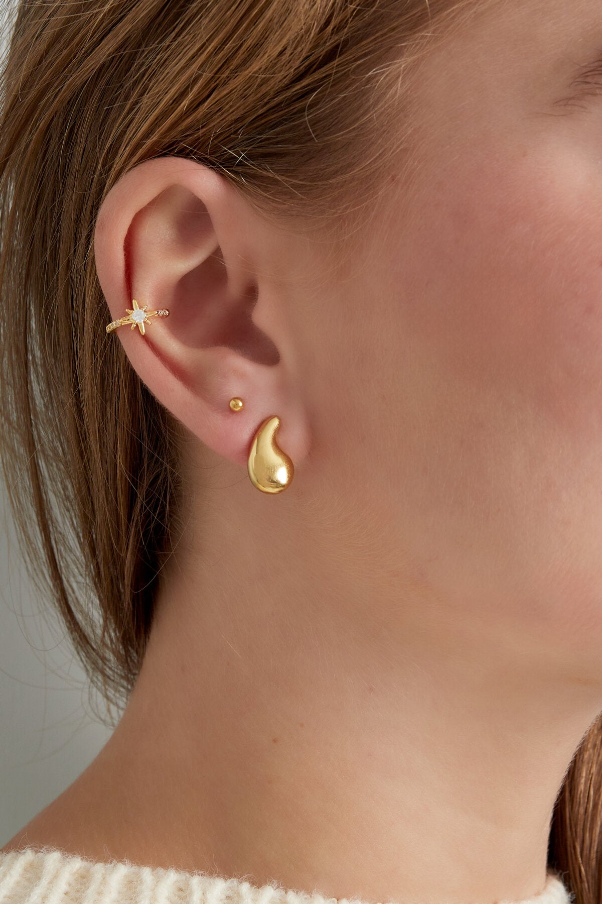 Elegant Copper Ear Cuffs in Silver and Gold